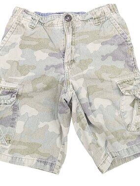 Boy's Cherokee Camo Cargo Shorts Camouflaged 100% Cotton Size 7 Adjustable Waist